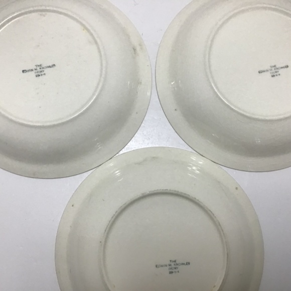 3 Edwin M. Knowles China Bowls Decorated With Bands of Tiny flowers Art Deco - Picture 7 of 7